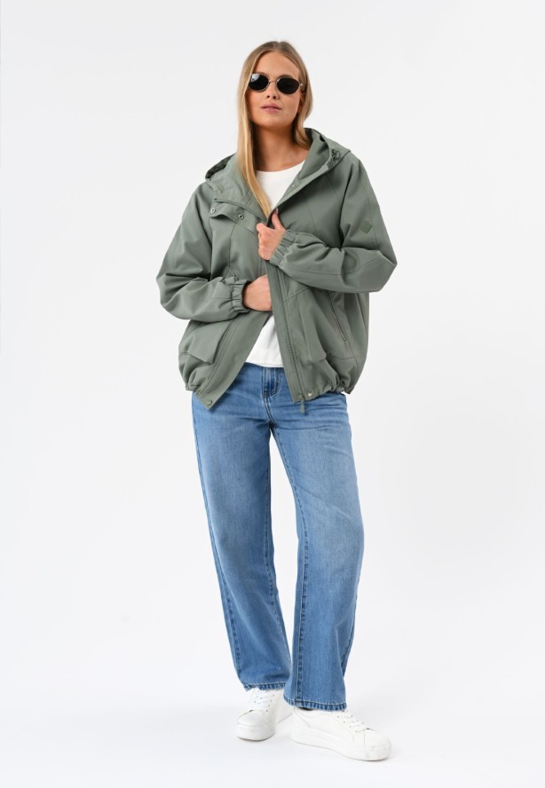 Luźna kurtka z kapturem J-AFINIS