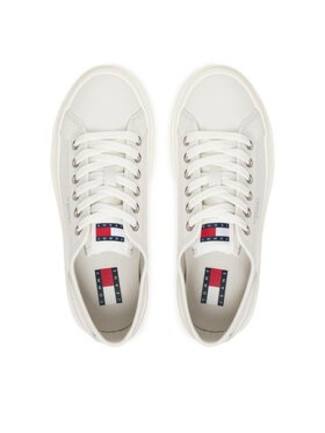 Tommy Jeans Sneakersy Tjw Flatform Sneaker Ltr EN0EN02964 Écru