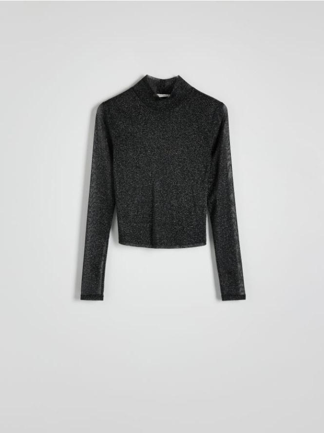 Bluzka z metalizowaną nicią - czarny