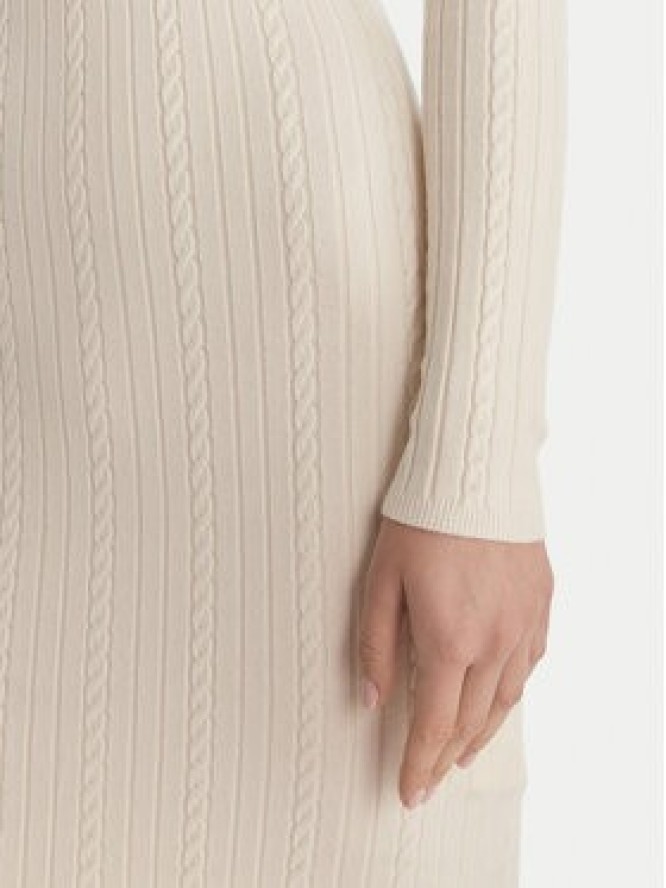 Guess Sukienka dzianinowa W6RK01 Z2YJ2 Écru Regular Fit