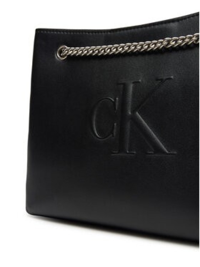 Calvin Klein Jeans Torebka Sculpted Chain Shoulder Bag LV04K3163G Czarny