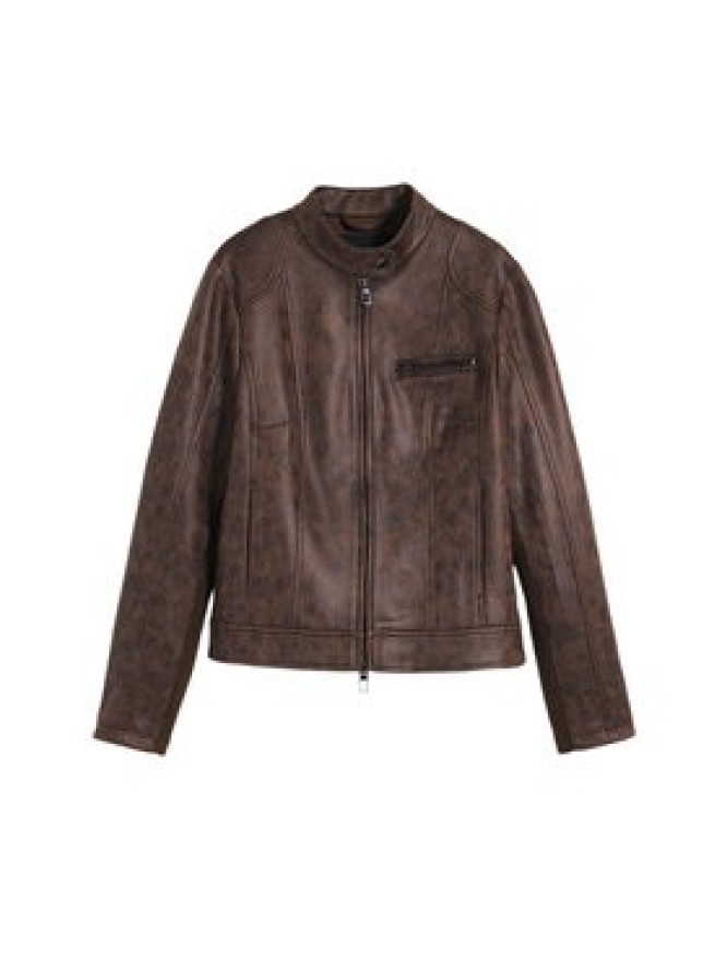 Desigual Kurtka skórzana 25SWEW46 Brązowy Regular Fit