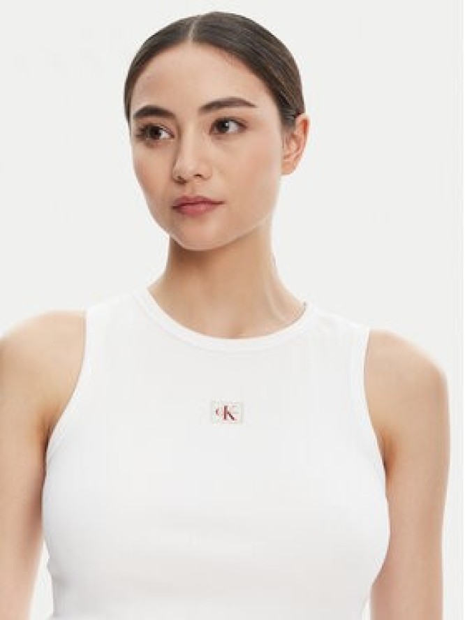 Calvin Klein Jeans Top LV047C201G Biały Slim Fit