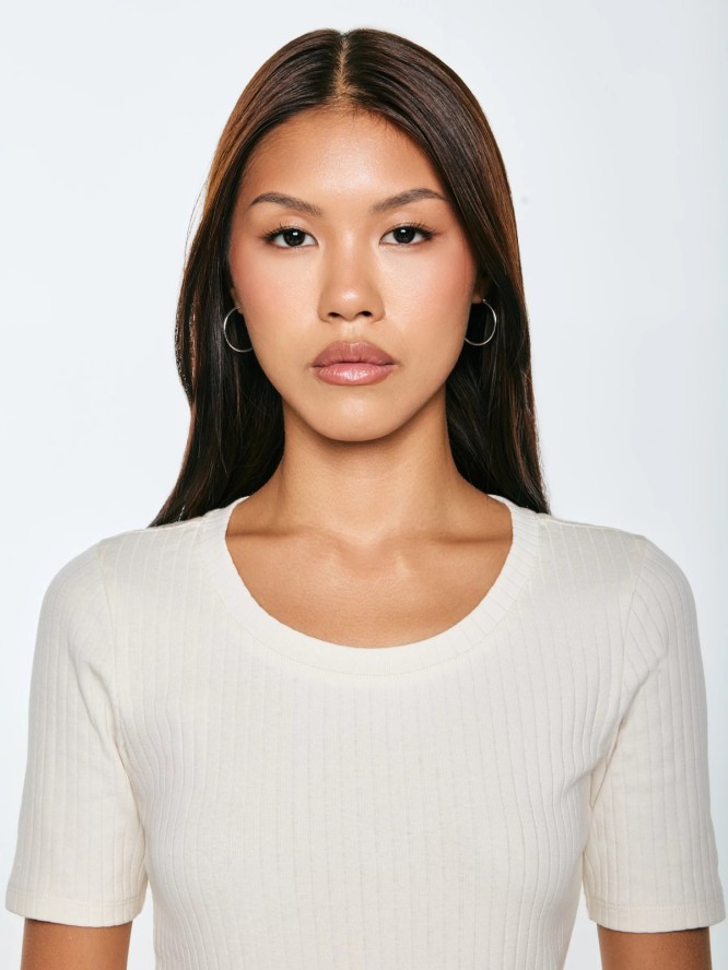 Koszulka damska w prążek kremowa Asterca 103