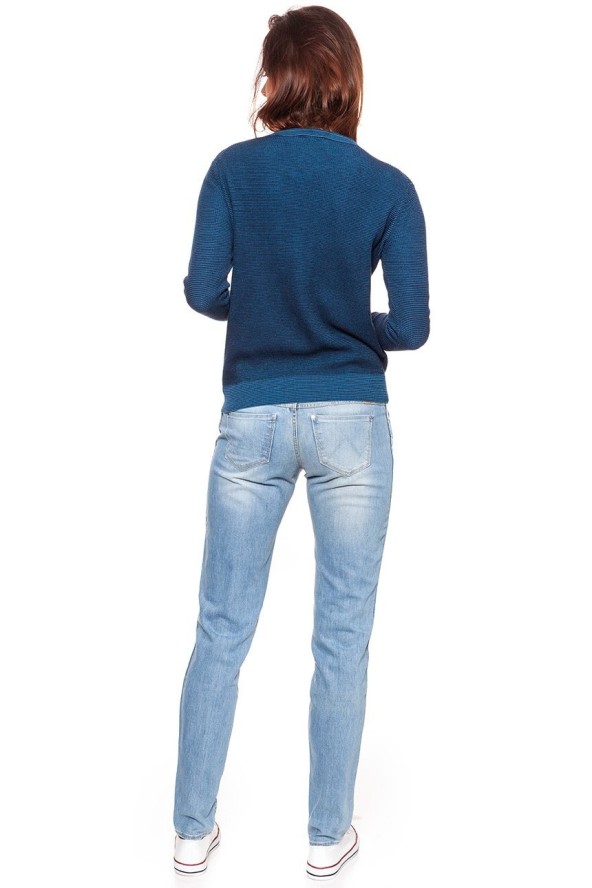 DAMSKI SWETER WRANGLER TWO TONE KNIT NAVY W81081P35 112132225