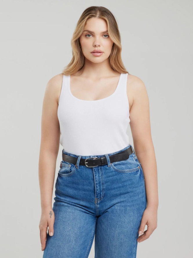 Koszulka damska na ramiączkach biała Alena 101