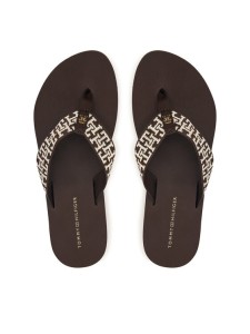 Tommy Hilfiger Japonki Corportate Sandal FW0FW09610 Brązowy