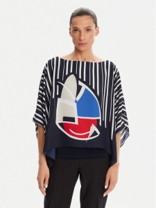 Joseph Ribkoff Bluzka 251180 Granatowy Relaxed Fit