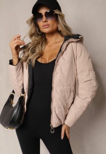 Czarna Pikowana Kurtka Dwustronna Wykończona Sznurkami Atitoria