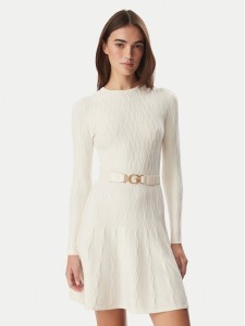Guess Sukienka dzianinowa W6BK64 Z1569 Kremowy Regular Fit
