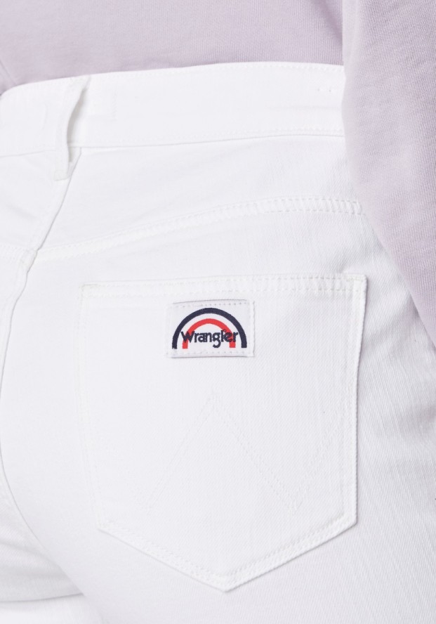 SPODNIE DAMSKIE WRANGLER FLARE OPTIC WHITE W233MH13L 112127850