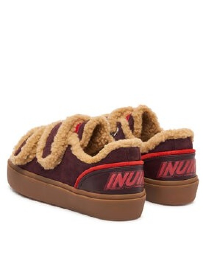 Inuikii Sneakersy Lila Shearling Low Velcro 1001.001.0561.518 Bordowy