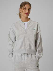4F Bluza dresowa loose bez kaptura damska - szara XS
