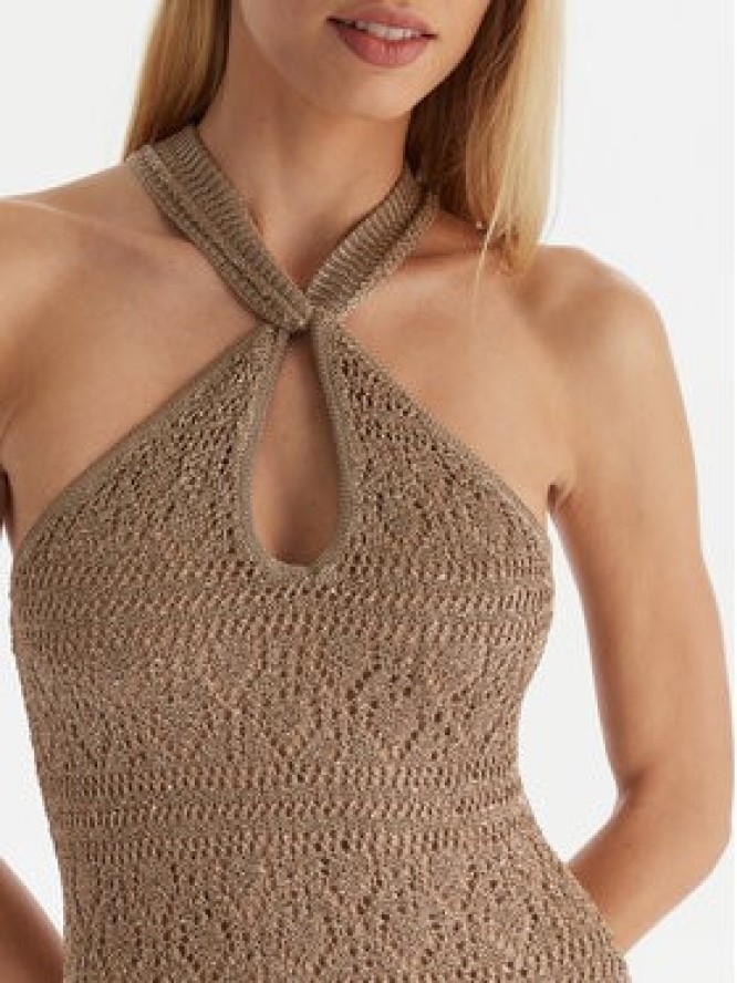 Guess Sukienka dzianinowa W5YK48 Z37G0 Beżowy Slim Fit