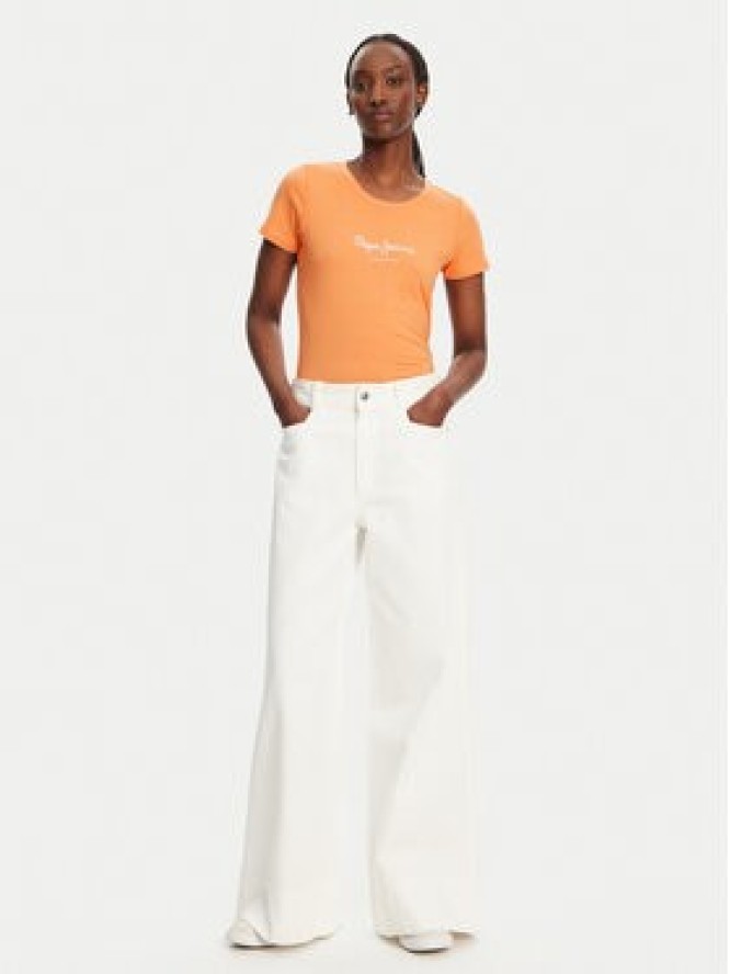 Pepe Jeans T-Shirt New Virginia PL505202 Pomarańczowy Slim Fit