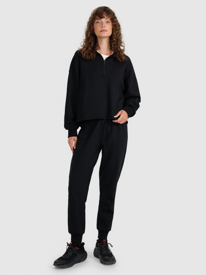 4F Bluza dresowa nierozpinana bez kaptura damska - czarna S