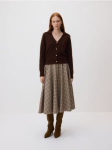 Kardigan z moherem - ciemnobrązowy