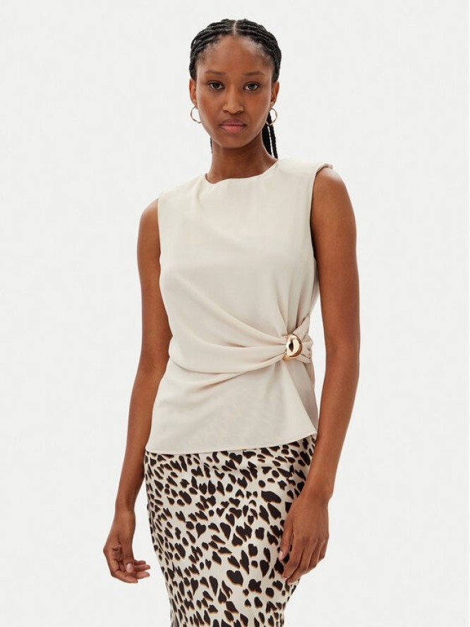 Kontatto Bluzka YM1004C Beżowy Regular Fit