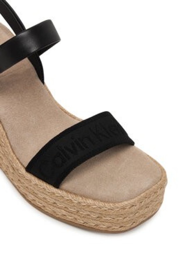 Calvin Klein Espadryle Wedge Espad 70 Webbing Lth HW0HW02901 Czarny