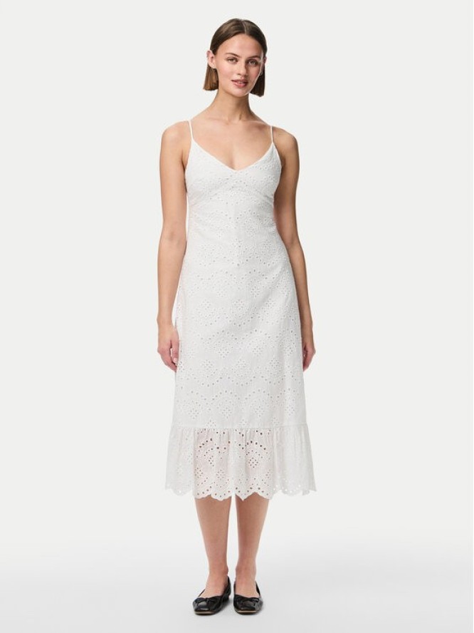 Pieces Sukienka letnia Vilde 17156565 Biały Regular Fit
