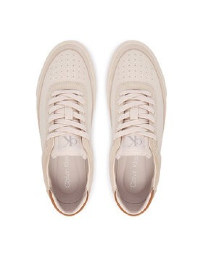 Calvin Klein Sneakersy Basket Lace Up Pro Lth Mix Mg YW0YW01987 Beżowy
