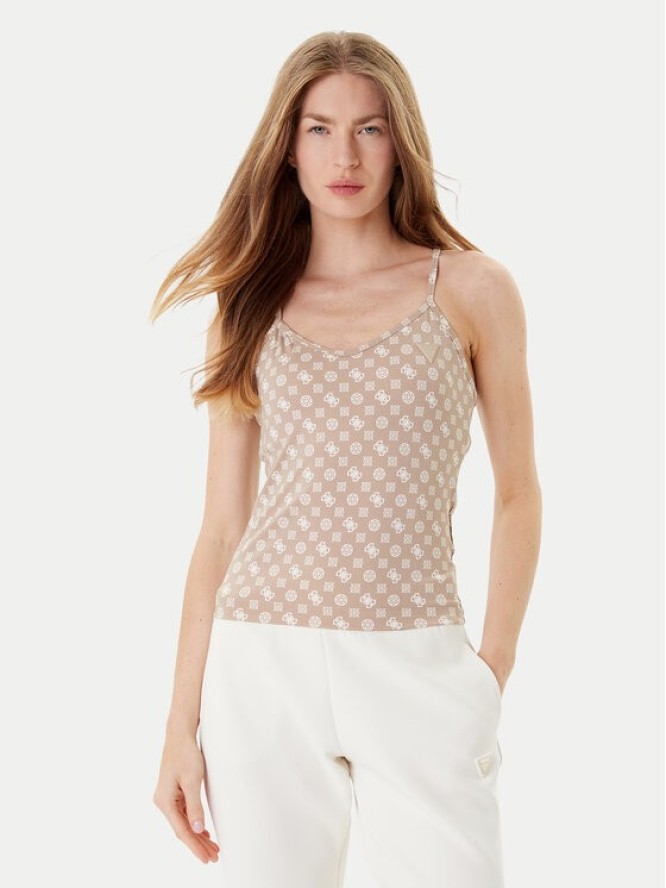 Guess Top V5YP11 MC03W Beżowy Slim Fit