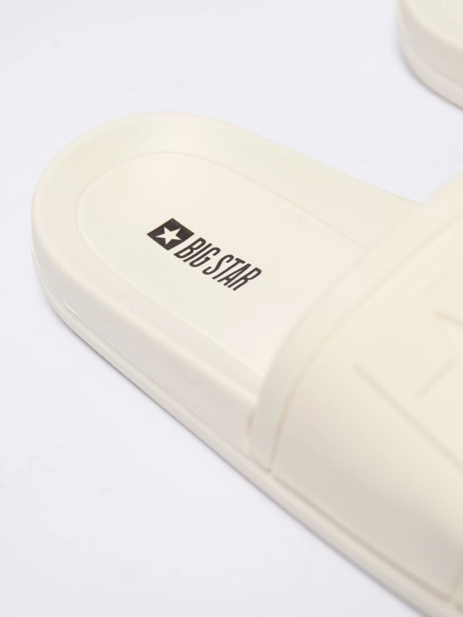 Klapki damskie plażowe beżowe NN274A667 800