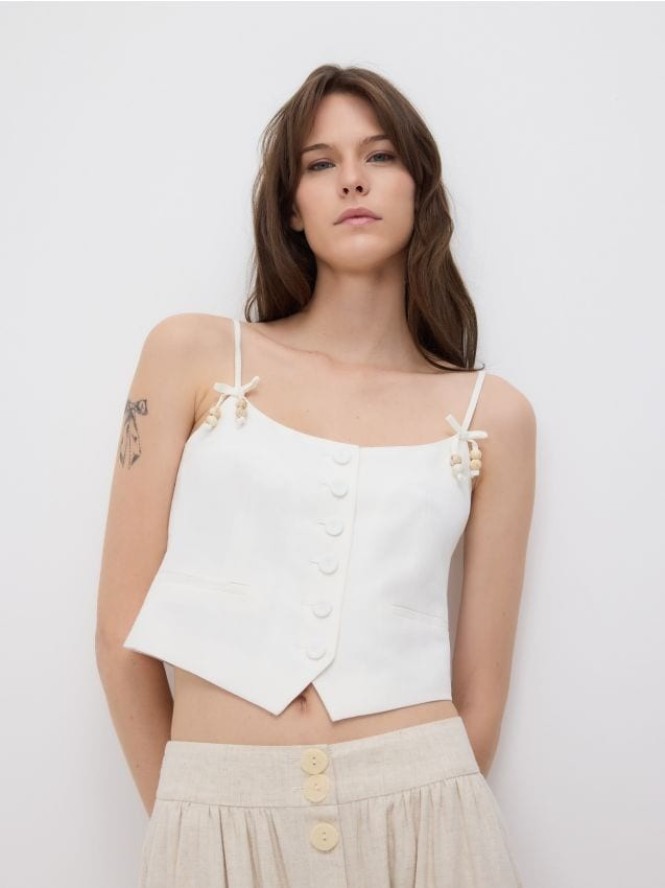 Top na ramiączkach - biały