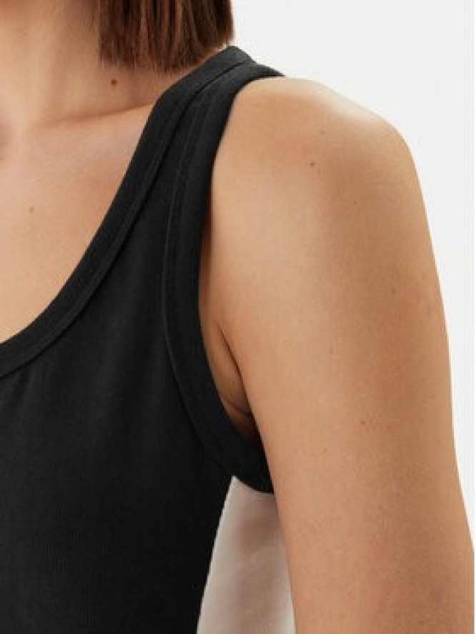 Calvin Klein Swimwear Top LV00Q61152 Czarny Slim Fit