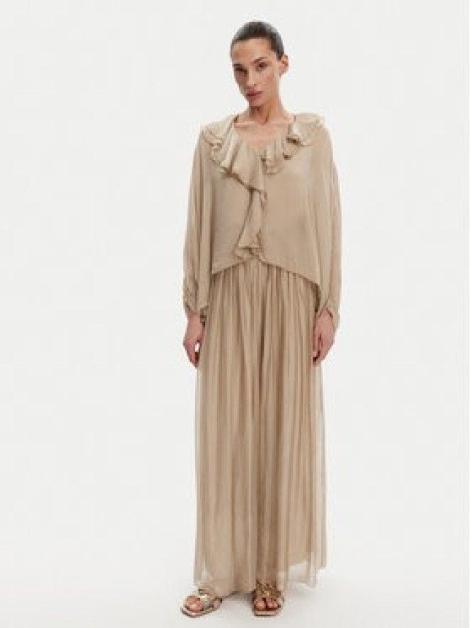 ViCOLO Spodnie palazzo TD0021 Beżowy Regular Fit