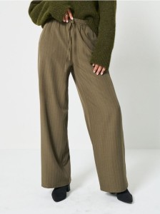 Spodnie wide leg - zielony