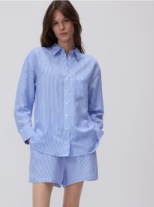 Koszula z lnem - wielobarwny