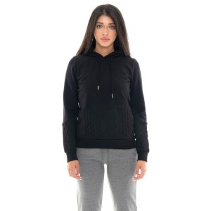 Bluza zimowa Damen z Kapuze zum Überziehen, Leone 1947 Braid-Einsätze