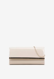 Beżowa Koktajlowa Torebka Kopertówka z Łańcuszkiem Galorella