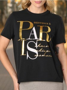 Koszulka z napisem - czarny