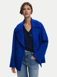 Desigual Płaszcz wełniany Shortcolor 25WWEW11 Niebieski Regular Fit