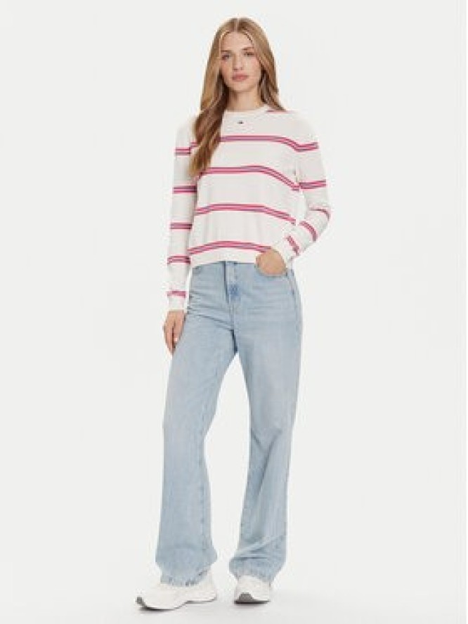 Tommy Jeans Sweter Essential DW0DW20159 Écru Regular Fit