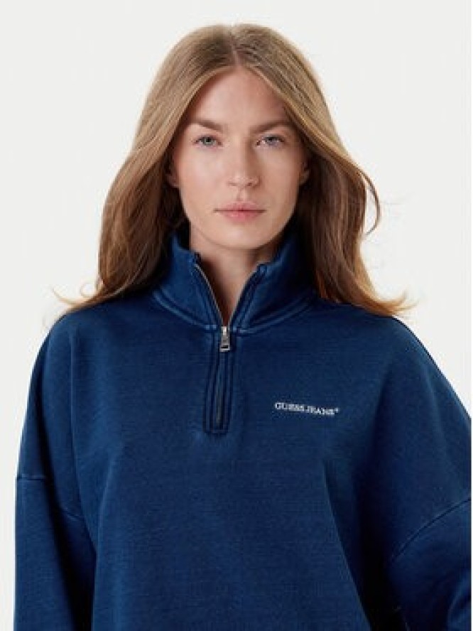 Guess Jeans Bluza W5YQ10 KCXQ1 Granatowy Regular Fit