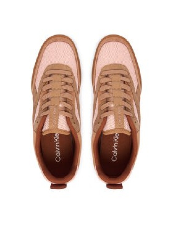 Calvin Klein Sneakersy Low Pro Runner Laceup Mesh Sue HW0HW03100 Brązowy