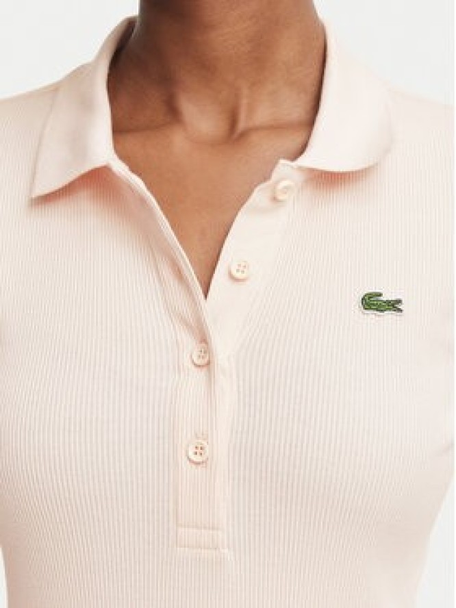 Lacoste Polo DF5281 Różowy jasny Slim Fit