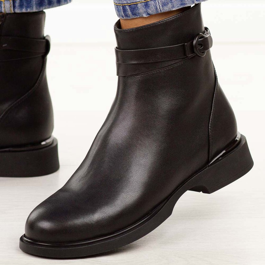 Czarne skórzane botki damskie Filippo Dbt7357/25