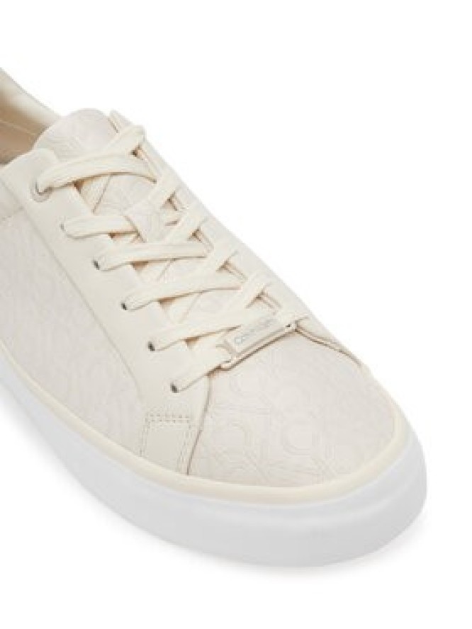 Calvin Klein Sneakersy Vulc Lace Up - Jacq HW0HW02412 Écru