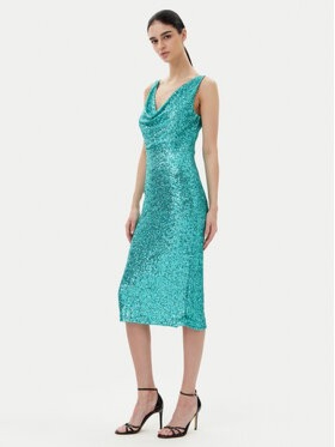 Rinascimento Sukienka koktajlowa CFC0123778003 Zielony Regular Fit
