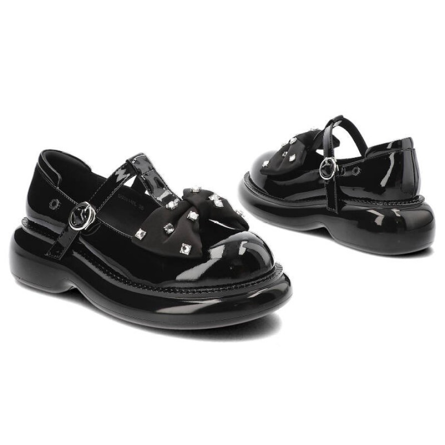 Czarne Półbuty Tuffoni Stylowe Obuwie Damskie