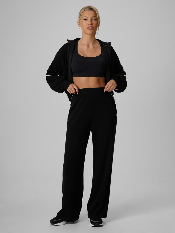 4F Bluza kibica regular bez kaptura damska - czarna S