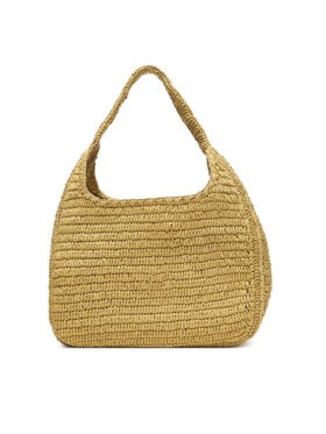 Calvin Klein Torebka Bold Ck Raffia Lg Shoulder Bag LV04F3448G Beżowy