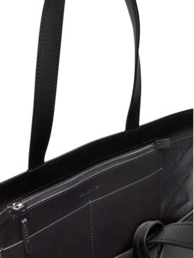Calvin Klein Torebka Ck Mixmedia Shopper_Raffia K60K613167 Czarny