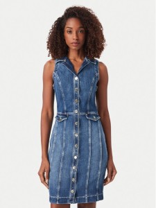 Guess Sukienka jeansowa W6YK24 D1763 Niebieski Slim Fit