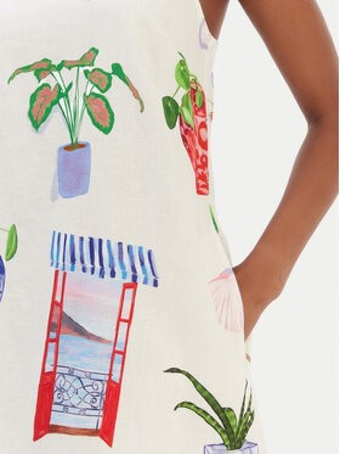 Seafolly Sukienka letnia La Boca 55652-DR Écru Regular Fit