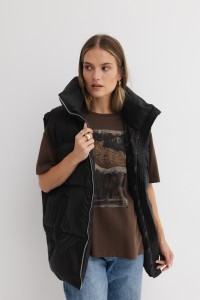 PUCHOWA KAMIZELKA ASPEN CZARNA One size - Flawless